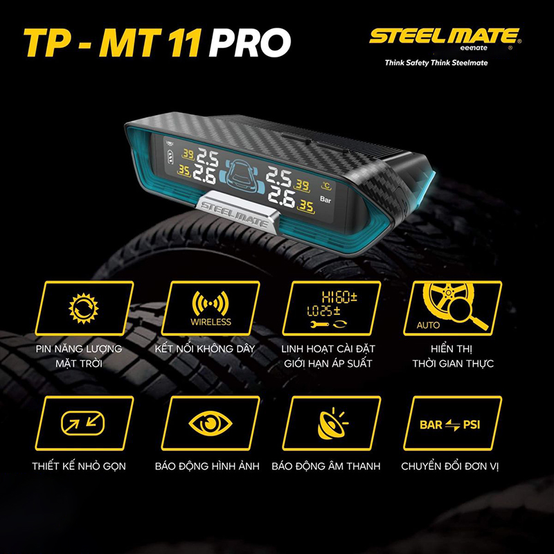 Cảm Biến Áp Suất Lốp TPMS Steelmate TP-MT11 Pro (Van Trong)