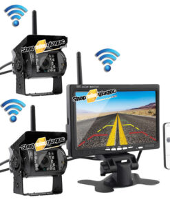 Combo 2 Camera Không Dây Chống Nước Gắn Xe Tải + Màn Hình 7 Inch Đảo Ngược