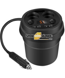 Bộ Chia 2 Tẩu 12v-24v 2 Cổng Sạc USB Kèm Vol Kế