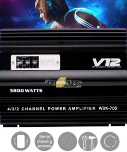 Bộ Khuếch Đại Âm Thanh Ô Tô 4 Kênh 3800W Kuerl V12 YH705
