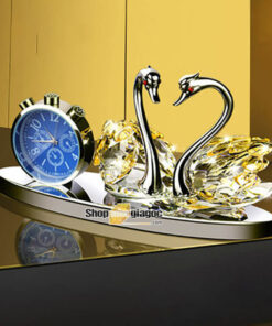 Nước Hoa Ô Tô Đồng Hồ Và Cặp Thiên Nga Pha Lê SPW07