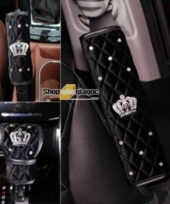 Bộ Bọc Dây Đai An Toàn, Phanh Tay, Cần Số Vương Miện Đính Đá