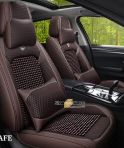 Bộ Áo Ghế Ô Tô Hạt Gỗ Cao Cấp Cho Xe 5 Chỗ SPW05