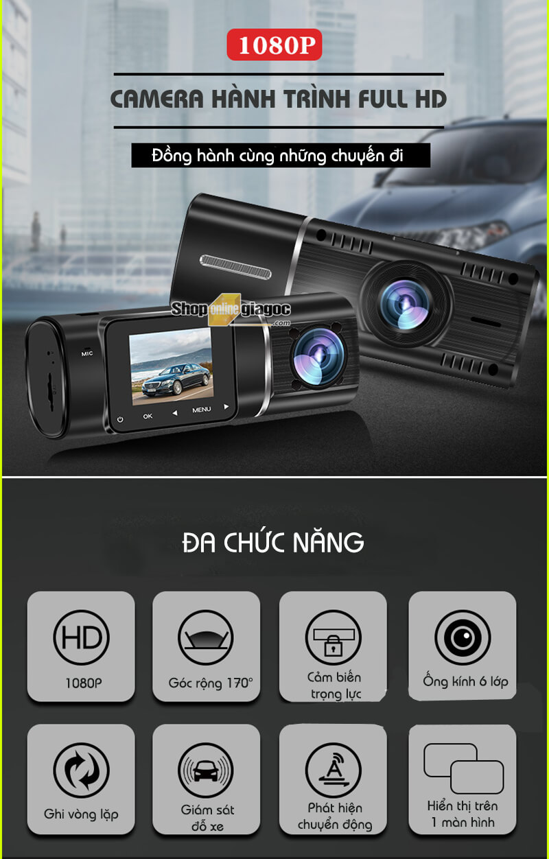 Camera Hành Trình R303 Xoay 360 Độ Full HD 1080P