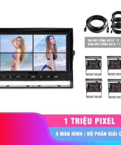Combo 4 Camera Hành Trình Xe Tải Full HD+ Màn Hình IPS 7 Inch AHD Cổng GX12