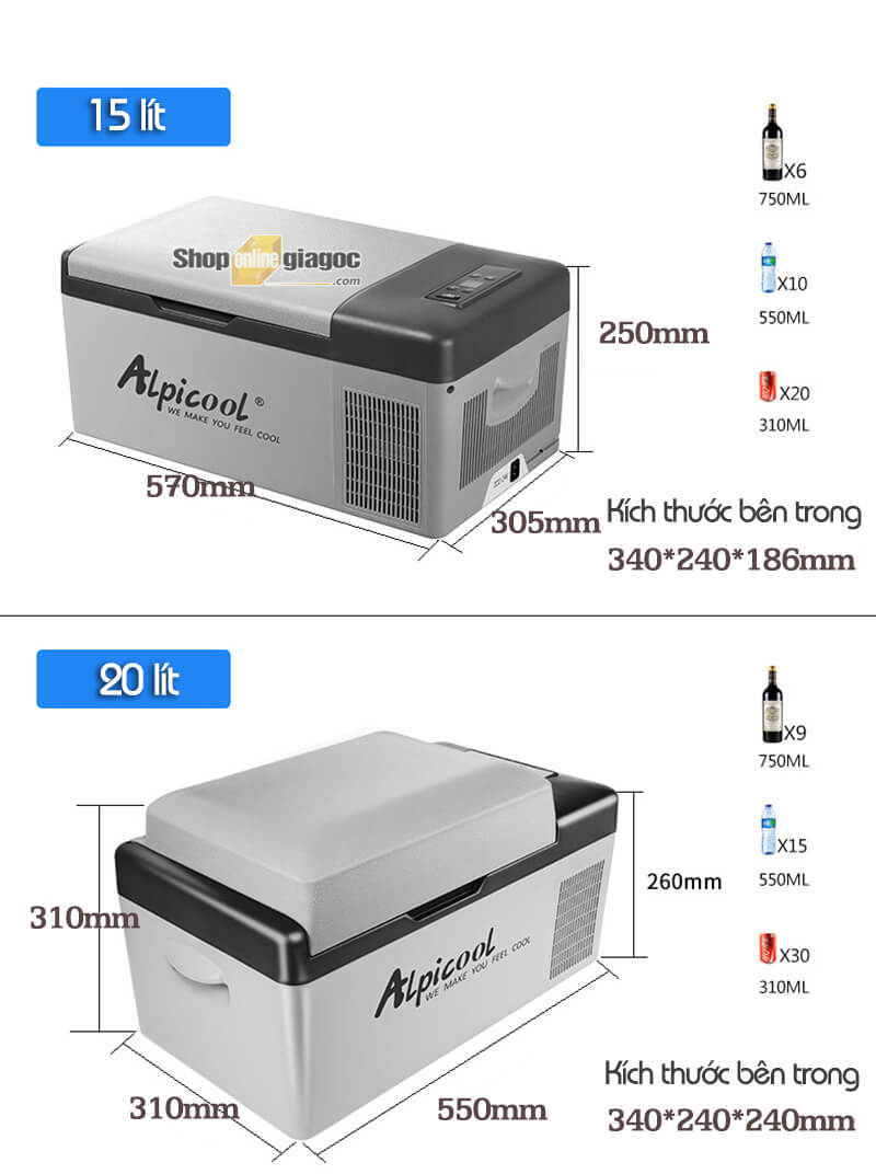 Tủ Lạnh Ô Tô Alpicool (9-75 Lít, 12V/24V/220V, Kết Nối APP)