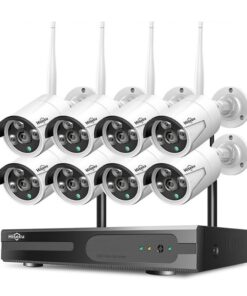 Bộ Kit Camera Không Dây Chống Nước Hiseeu 8 Kênh Wifi 5MP