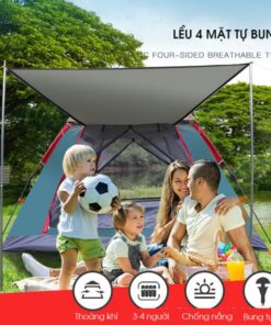 Lều Cắm Trại Dã Ngoại 4 Mặt Tự Bung 3-4 Người SPW13
