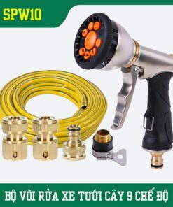 Bộ Vòi Rửa Xe Tưới Cây 9 Chế Độ SPW10