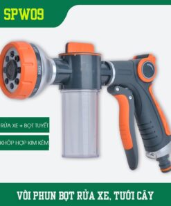 Vòi Phun Bọt Rửa Xe Tưới Cây 8 Chế Độ SPW09