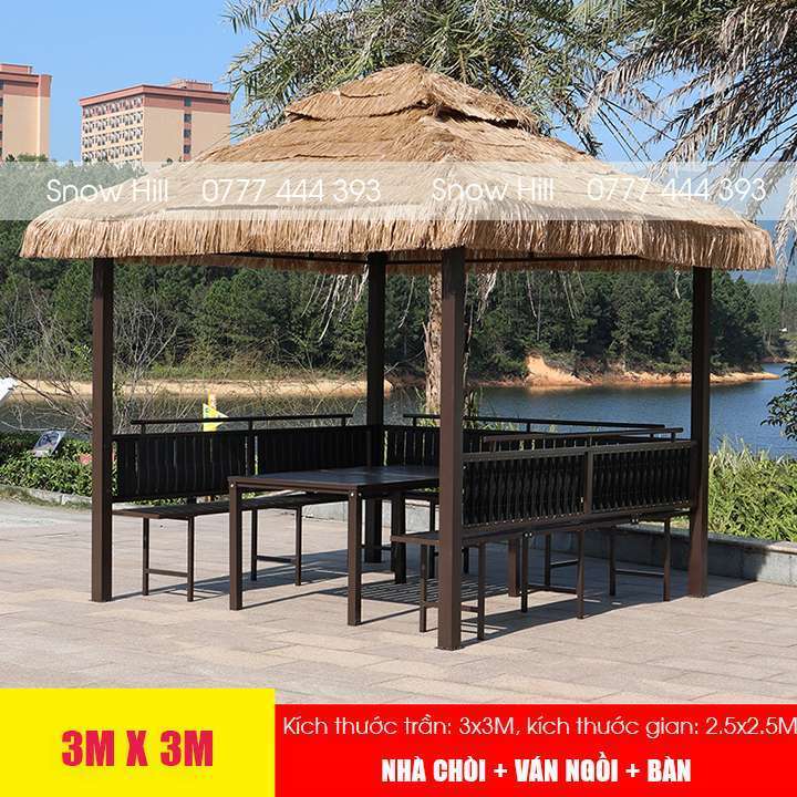 Gian đơn 3x3m + ván ngồi + bàn