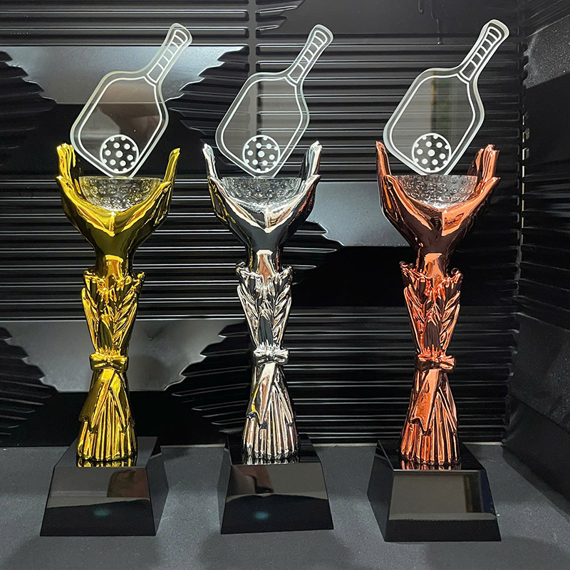 Cúp Pickleball Pha Lê Vàng Bạc Đồng SPW02 Cúp Pickleball Pha Lê Vàng Bạc Đồng SPW02